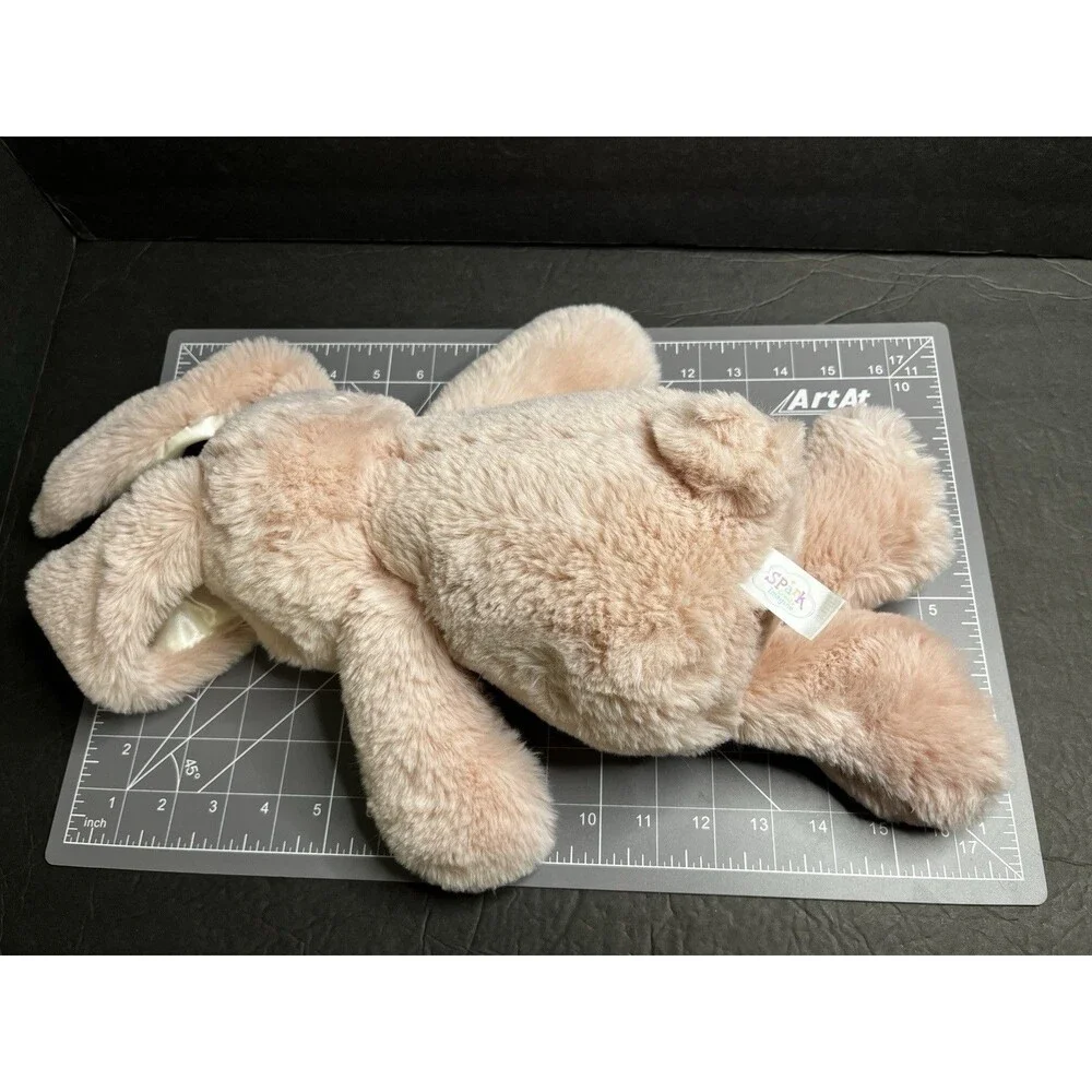 Spark Create Imagine Pink Soft Bunny Rabbit Plush Animal Rattle Satin Ears 14